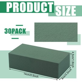 30 Pcs Floral Foam Blocks Foam Block Dry and Wet Foam Flower Arrangements Supplies Florist Foam Brick for Fresh and Artificial Flowers Craft Plant Filler Decoration, Green (3.2 x 5.5 x 1.8 Inch)