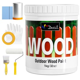 DWIL Wood Paint, White Paint for Wood, No Sanding& Fast Dry Outdoor WoodPaints, Water Based& Low Odor Furniture Door Cabinet Paints, Perfect for Indoor/Exterior White, 50-60sq.ft