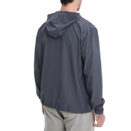 TRAILSIDE SUPPLY CO. Men's Sun Protection Cycling Jacket Lightweight Windbreaker Grey Large