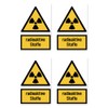 Sticker 150 x 100 mm, Pack of 4 Radioactive Materials