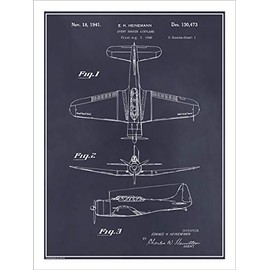 Studio 21 Graphix 1940 Douglas SBD Dauntless Dive Bomber Patent Print Art Poster UNFRAMED Blackboard 18" X 24"