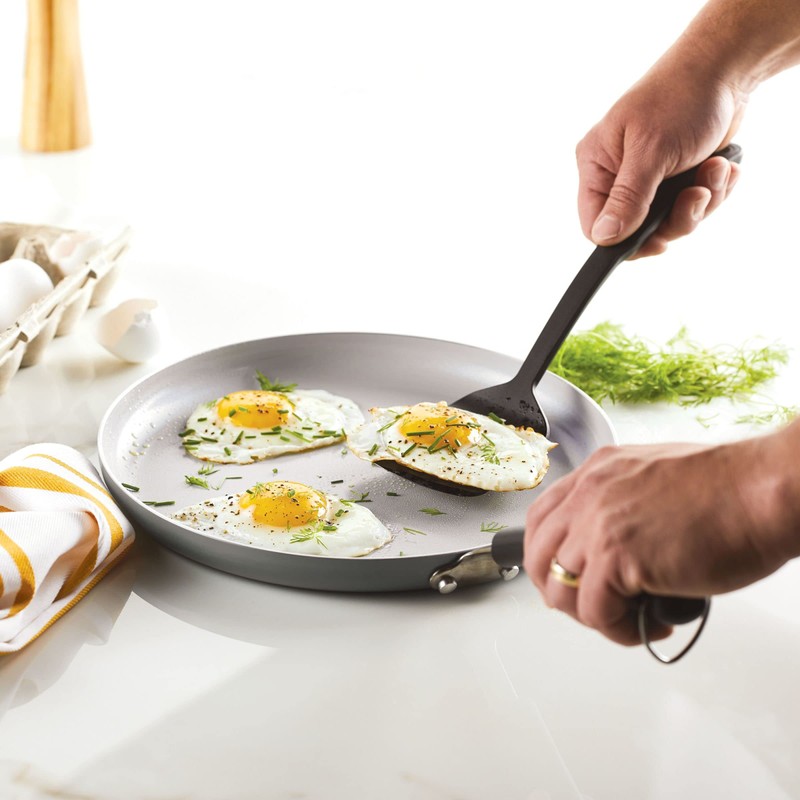 Farberware EcoAdvantage Ceramic Nonstick Griddle/Grill Pan, 11.25 Inch - Gray