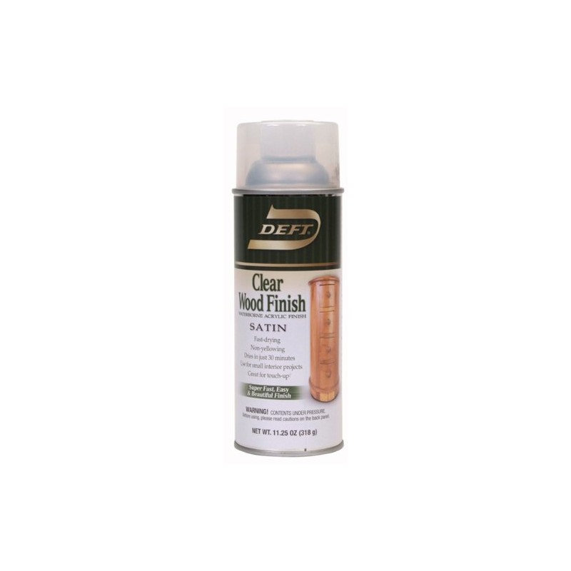 Deft Interior Water-Based Clear Wood Finish Satin Spray, 11.25-Ounce Aerosol