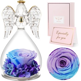 Sunia Gifts for Women, Eternal Rose Angel Figure Gifts for Mum, Women Gifts Christmas, Eternal Rose in Glass Guardian Angel, Birthday Gift for Women, Grandma Gift, Christmas Valentine's Day
