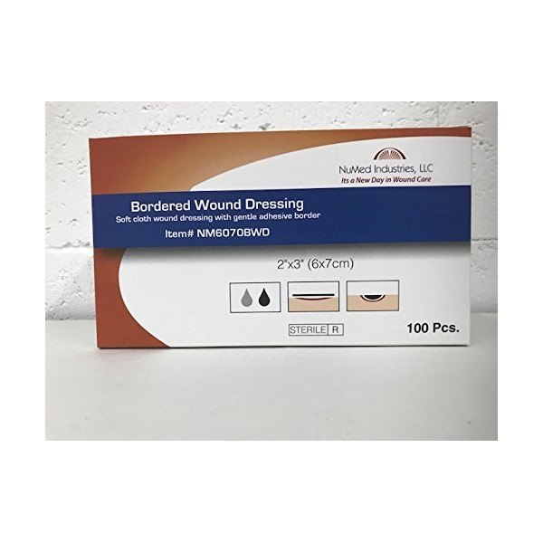 NuMed Bordered Wound Dressing 2x3 100/box