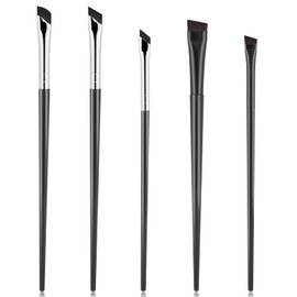 5 Pack Slanted Eyebrow Brush Eyeliner Brushes Angled Makeup Brush Fine Angled Eyebrow Concealer Brushes Ultra Thin Slanted Flat Angle Eye Makeup Brushes for Precision Makeup Application