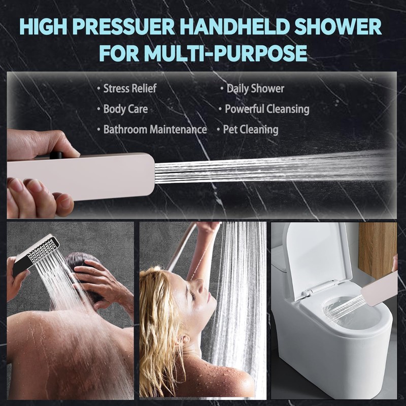 JFJIARUI 10 Inch Metal Rainfall Shower Head with Handheld Spray