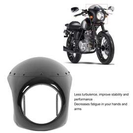 Motorcycle Headlight Fairing 7inch Universal Fit for Round Headlights Motorbike Aging Black Headlight Fairing (Glossy Black)