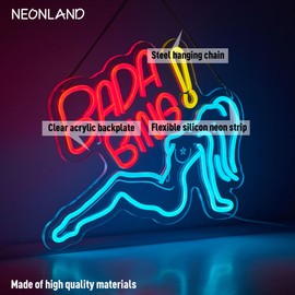 Bada Bing Neon Girl Sign for Wall Decor Sopranos Led Light for Bedroom Pub Store Man Cave Party USB Dimmable
