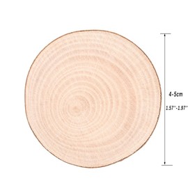 LAZACA Wooden Discs for Crafts Decoration Small 50 Pieces Wooden Log Discs Unfinished DIY Craft Wooden Discs Wedding Centrepieces Christmas Decoration Tree Disc 4-5 cm