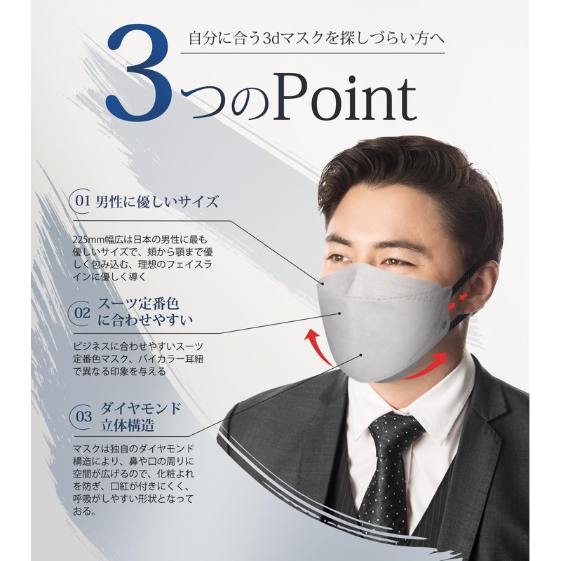 [Mask, 3D, Large] Diamond Mask, Large Size, Non-woven Fabric, Large
