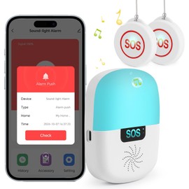 Emergency Call Button for Seniors, Shinmax Seniors Emergency Call WiFi Smart App Emergency Button for Seniors Patients Disabled Pregnant Women Children Home Emergency Alarm Button Adjustable Lighting