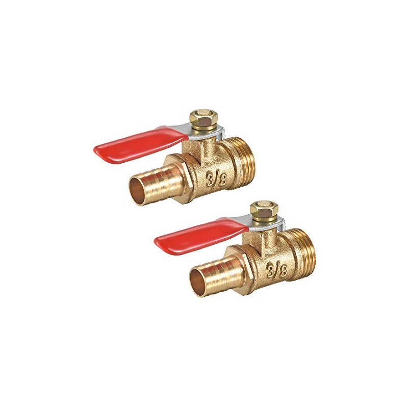 sourcing map Brass Air Ball Valve Shut-Off Switch 3/8 Inch