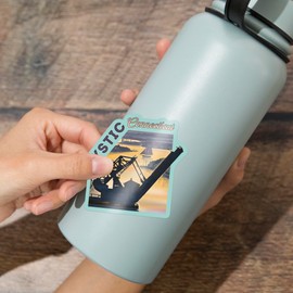 Die Cut Sticker Mystic, Connecticut, River, Lithograph, Contour Vinyl Sticker 3 to 6 inches, (Waterproof Decal for Cars, Water Bottles, Laptops, Coolers), Large