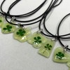 Lucky Charm Four-Leaf Clover Luminous Car Keyring Keyring 3ea