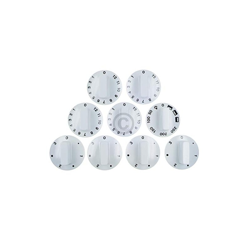 Toggle Set, Rotary Knob Set, Knob Universal 7-Piece White for
