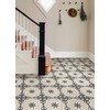 FloorPops 12-in by 12-in Black Daphne Vinyl Peel & Stick