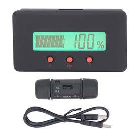 Battery Monitor Meter High Accuracy Voltmeter Ammeter Universal Battery Capacity Tester with 50A Shunt for 8‑