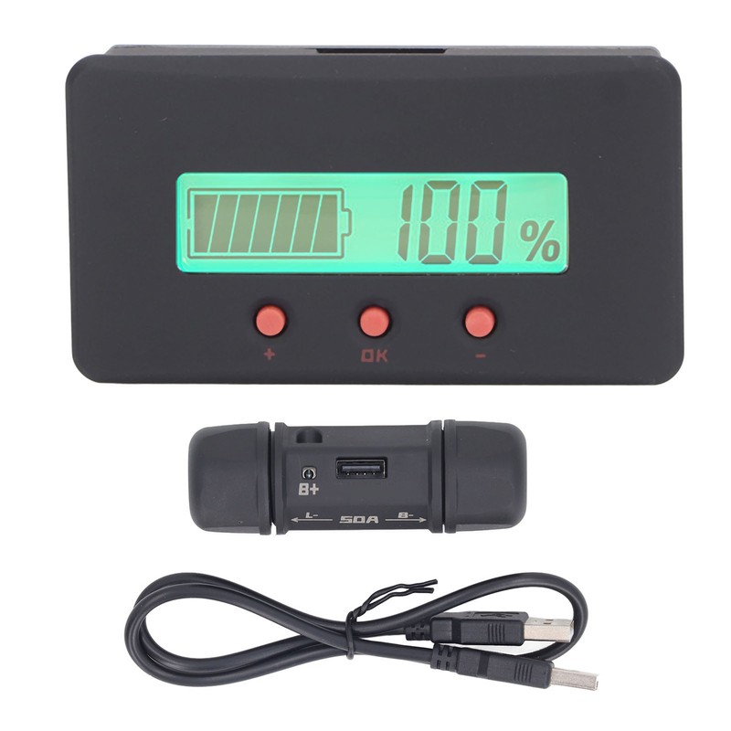 Battery Monitor Meter High Accuracy Voltmeter Ammeter Universal Battery Capacity