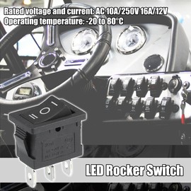 X AUTOHAUX AC 10A/250V 16A/12V Rocker Switch On-Off 3 Pins Toggle Switch