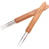 GANPUB Brown Dreadlock Crochet Needles, Bamboo Handle Micro Hook, for