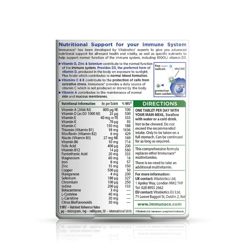 Immunace Vitabiotics Original Tablets, 30 Capsules