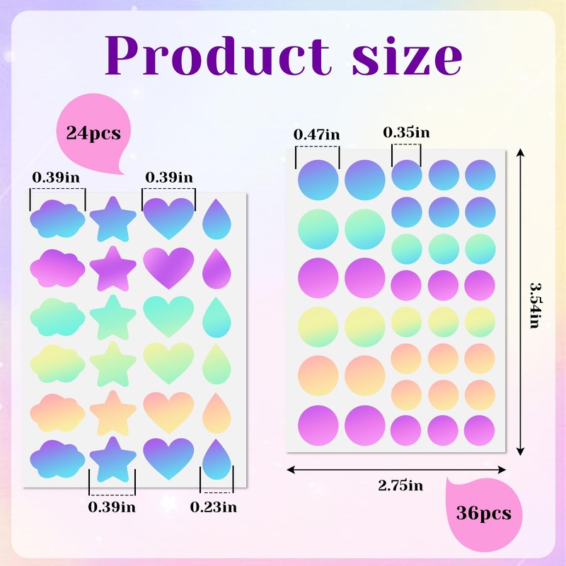 LuckyOpt Pimple Plasters, 4 Sheets Breathable Hydrocolloid Plasters for Hiding