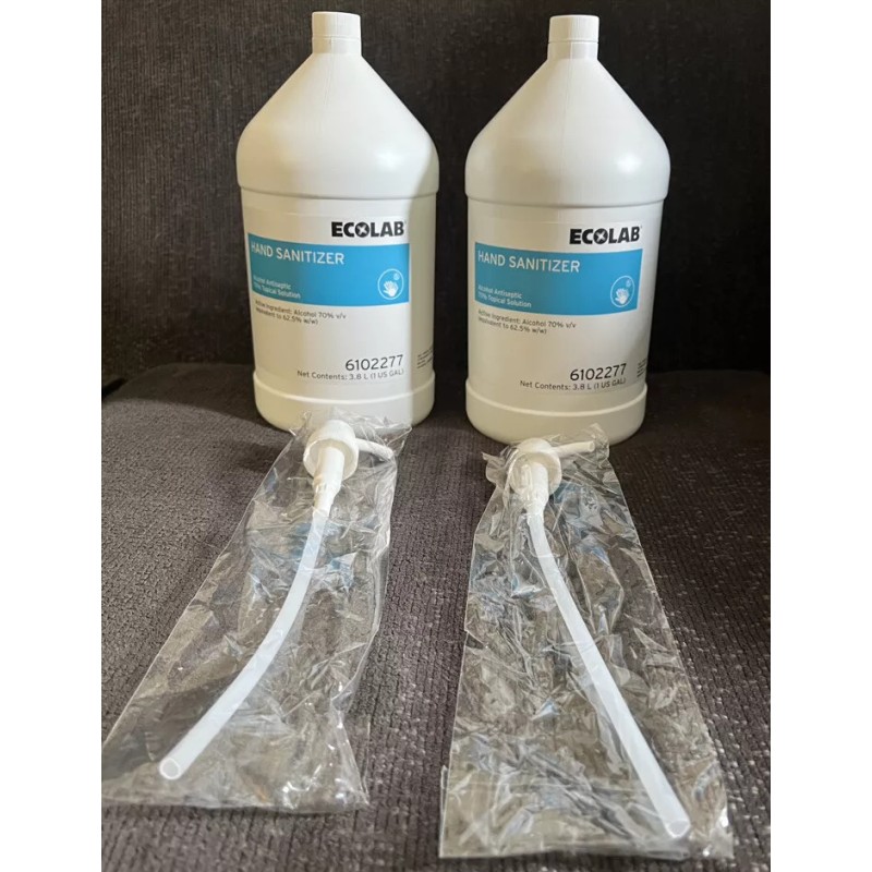 Ecolab Hand Sanitizer 2x Gallons With Pump Quick Drying Gel