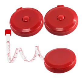 Tape Measures Retractable, Fabric Measuring Tape, 60 Inch/150 CM- Small Sewing Tape Measure for Craft Nursing Medical Travel 3PS (Red)