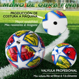 BSMKD Balón de fútbol de Entrenamiento Juvenil, Balón de Fútbol No. 5, Balones de Futbol Champions League con Red De Agujas, Adecuado para Niños Y Adultos, Soccer Lovers Gift (A)