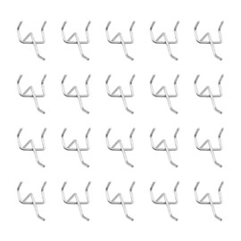 Leliafleury 20PCS Pegboard Hooks 5 x 2.5cm Metal Peg Board Hooks for Retail Store Supermarket Kitchen Home, Silver