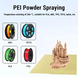 PEI PEY Build Plate, 256x268mm 3D Printer Bed Platform with Strong Adhesion, High Flatness, Flexible Printing Platform for Kobra 3 3 Combo