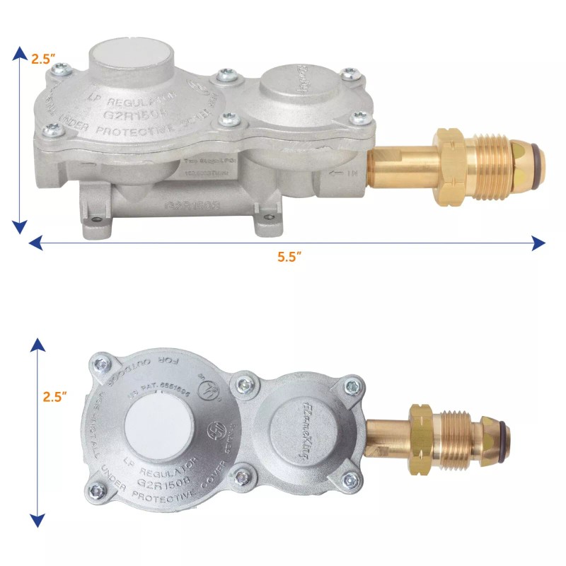 Flame King 2-Stage Propane Gas RV Regulator with POL valve