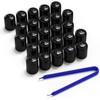 NutCapz…PVC Vinyl Color Lug Nut Covers…25 Pack (Black) U.V. Stable