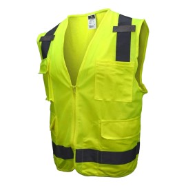 Radians SV7G4X Class 2 Safety Vest Green 4XL Solid Front Mesh Back Surveyor Hi-V