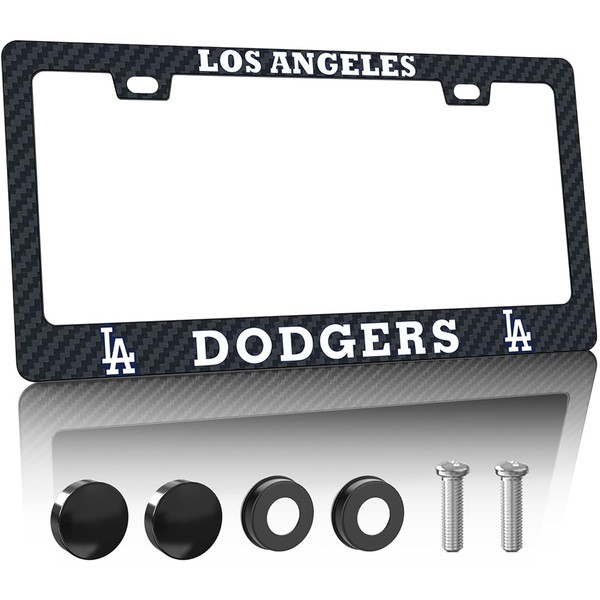 1PCS Carbon Fiber License Plate Frame for Dodgers