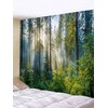 BCughia Tapestry 200 x 200 cm, Green Trees Misty Forest