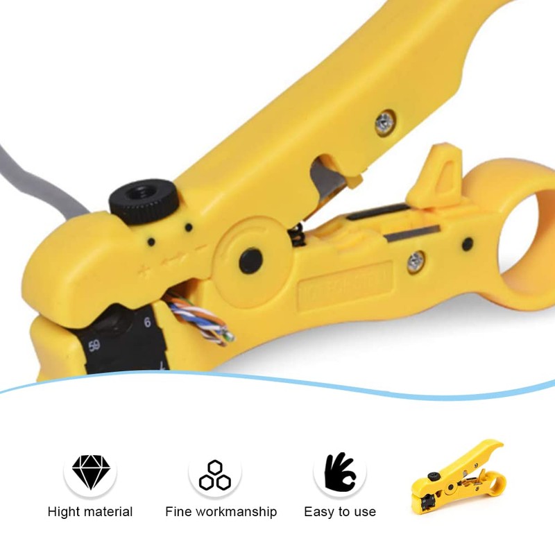 TAORANJU Coaxial Cable Stripper Tool Data Cable Stripper Tool Adjustable