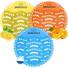 Urinal Screen Deodorizer (50 Pack), Urinal Mats Deodorizer Fresh Pads, Urinal Cakes Bulk Scented Anti-Splash, – Perfect for Schools, Bathrooms, Restrooms, Offices (Ocean Breeze/Lemon/Orange) (50 Pack)