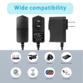 9V 2000mA Power Supply 100-240V AC to 9Volt DC 2A Switching Supply Power Adapter US Plug AC Adapter Transformer Wall Adapter 5.5X2.5/2.1mm