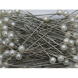 Blumen Senf Perkkopf Decon 4 mm Diameter x 40 mm Pack of 150 Pearl Needles White