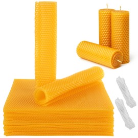 Oungy 2pcs Beeswax Candle Making Kit DIY Candle Making Kit Beeswax Paper Sheets for Kids & Adults, Include Cotton Wick, 7.6x8.1inch