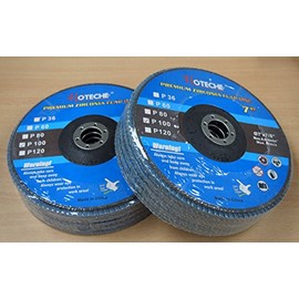 Lot of (10) Premium Zirconia Flap Disc Grinding Wheel 7"x7/8", 100 Grit