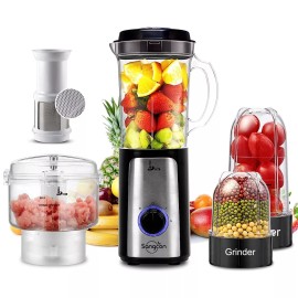 SANGCON 5 in 1 Blender and Food Processor Combo for Kitchen Small Electric F