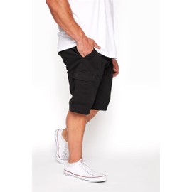 BadRhino Big & Tall Stretch Cargo Shorts - Men's - Plus Size Curve Black