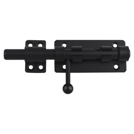 Barrel Bolt Latch, 6.3" Heavy Duty Gate Latch Slide Lock Solid 304 Stainless Steel Bolt Lock for Inside Door, Finished Shed Door Latch (1 Pack, Black)