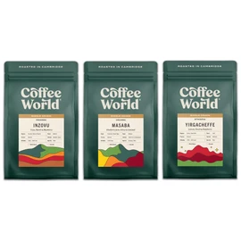 Coffee World, Fruit Delight Bundle, Single Origin, Roasted in Cambridge, Whole Coffee Beans, Retail Bag (3 x 250g)