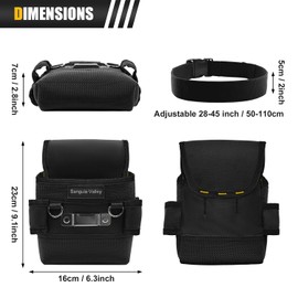 Tool Belt, Professional Electrician Bag, Tool Bag Belt with Multiple Compartments, Suitable for Electricians, Carpenters and Plumbers (Black)