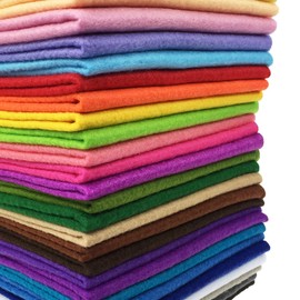 flic-flac 28pcs Thick 1.4mm Soft Felt Fabric Sheet Assorted Color Felt Pack DIY Craft Sewing Squares Nonwoven Patchwork (20 X 20 cm)