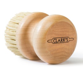 CLARK'S Cutting Board Oil Scrub Brush - Round Wood Applicator for Food Grade Mineral Oil and Wax on Wooden Bamboo, Cast Iron, and Utensils – Maple Construction – Kitchen Countertops Food Safe